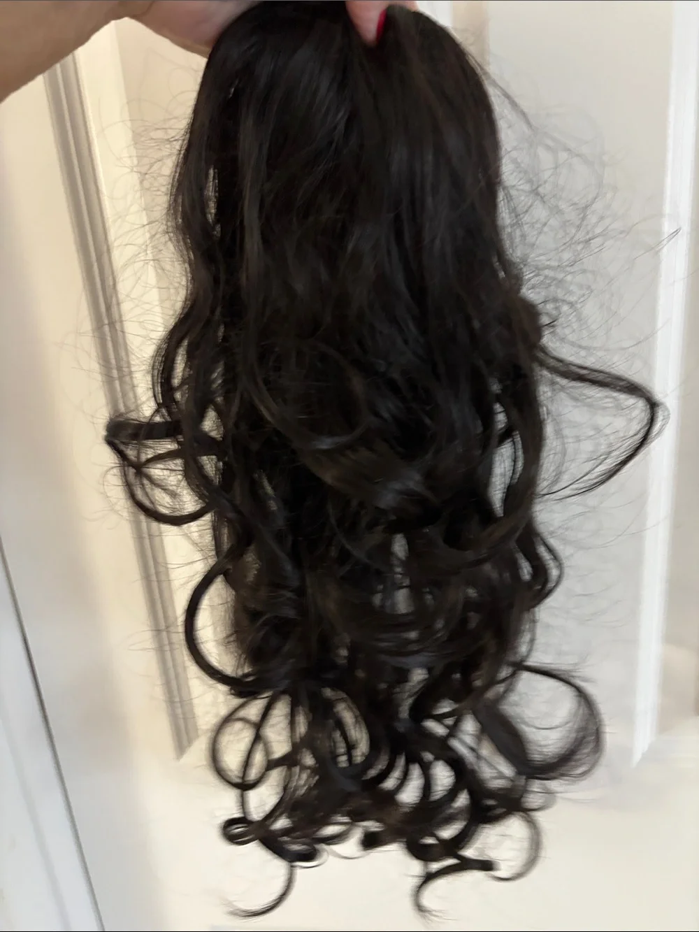 Black/Dark Brown Curly Clip-In Hair Extension/ponytail